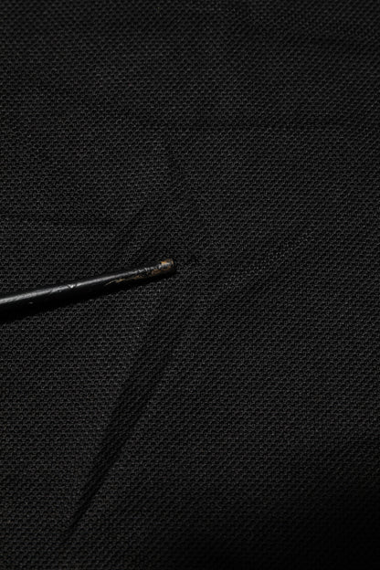 Black DG Silk Vneck Collared Men Polo T-shirt