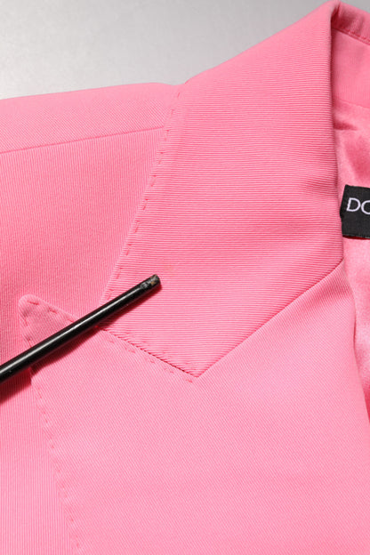 Pink Double Breasted Women Coat Jacket