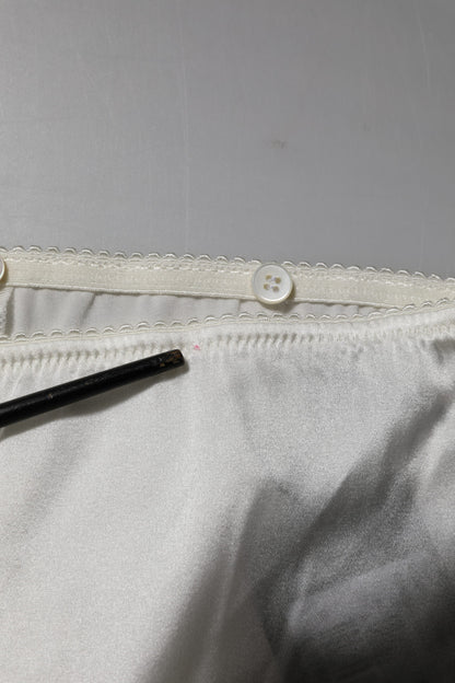 Ivory Silk Tapered High Waist Pants