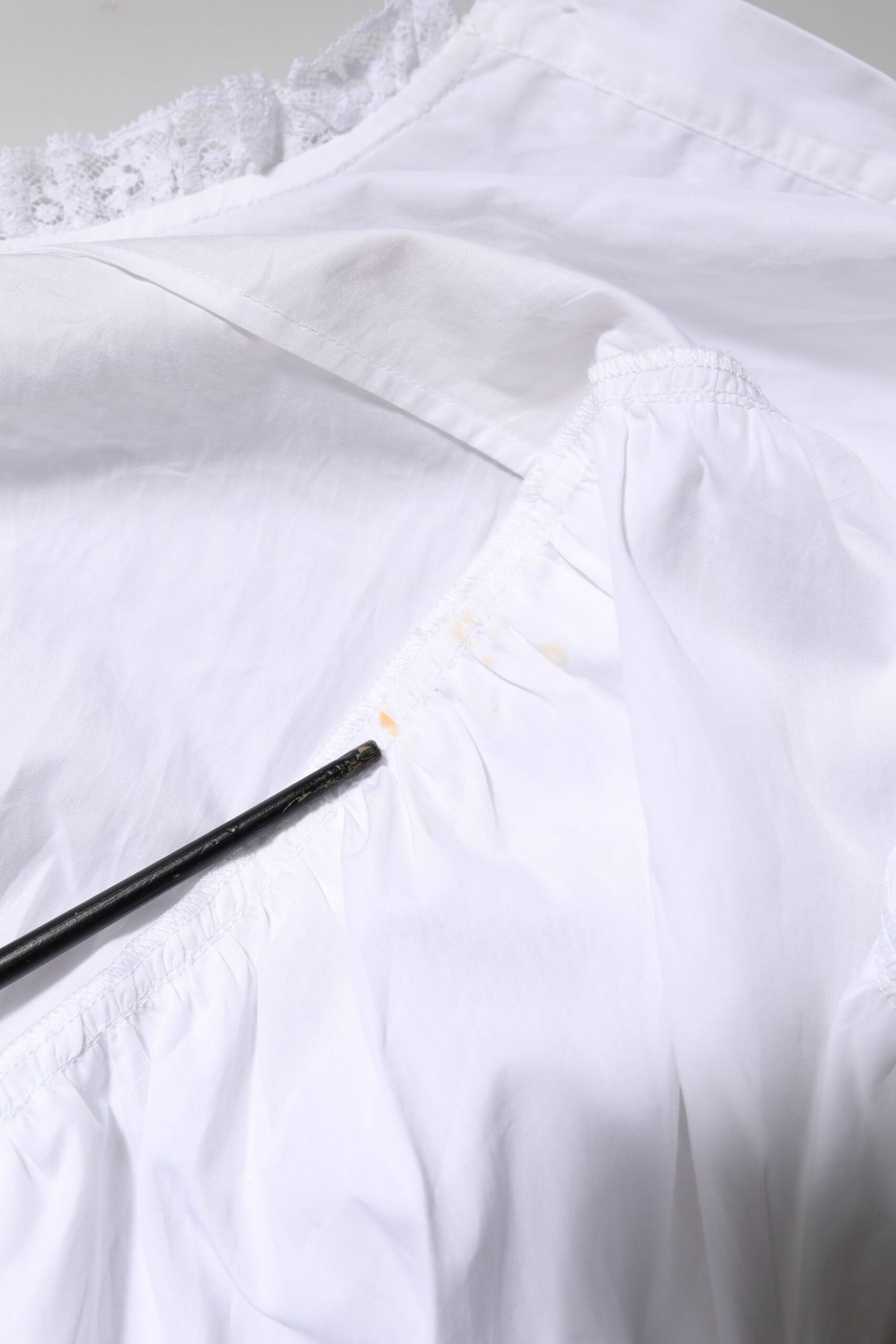 White Ruffled Lace Embellished Blouse Top