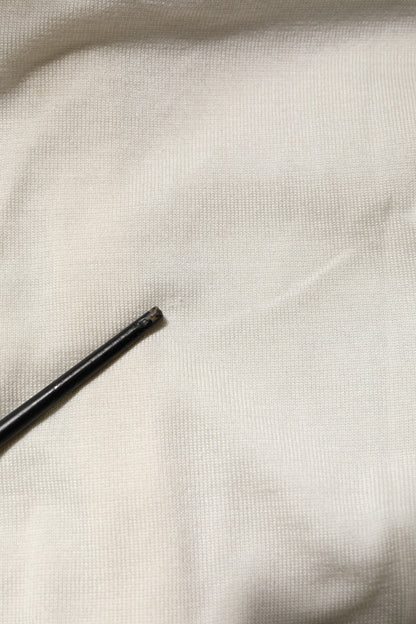 White Silk Lily Embellished Cardigan Sweater