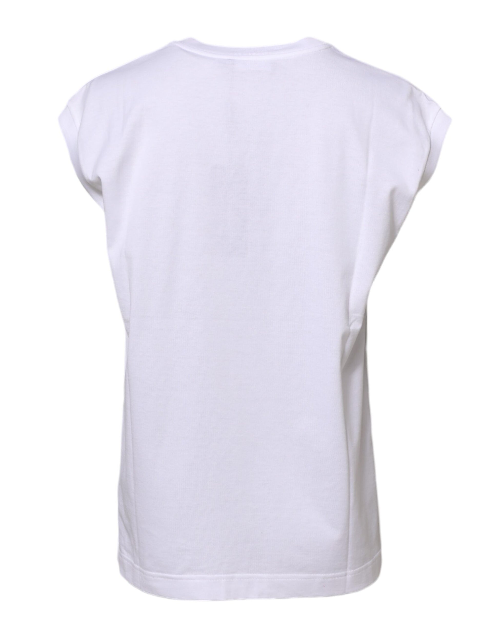 White Cotton Sleeveless Women Tank T-shirt