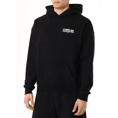 Black Cotton Men Hoodie