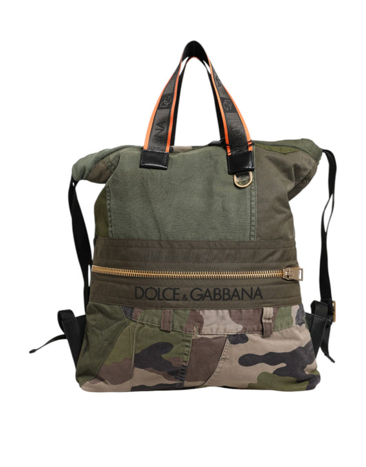 Military Green Patchwork Rucksack Backpack Bag