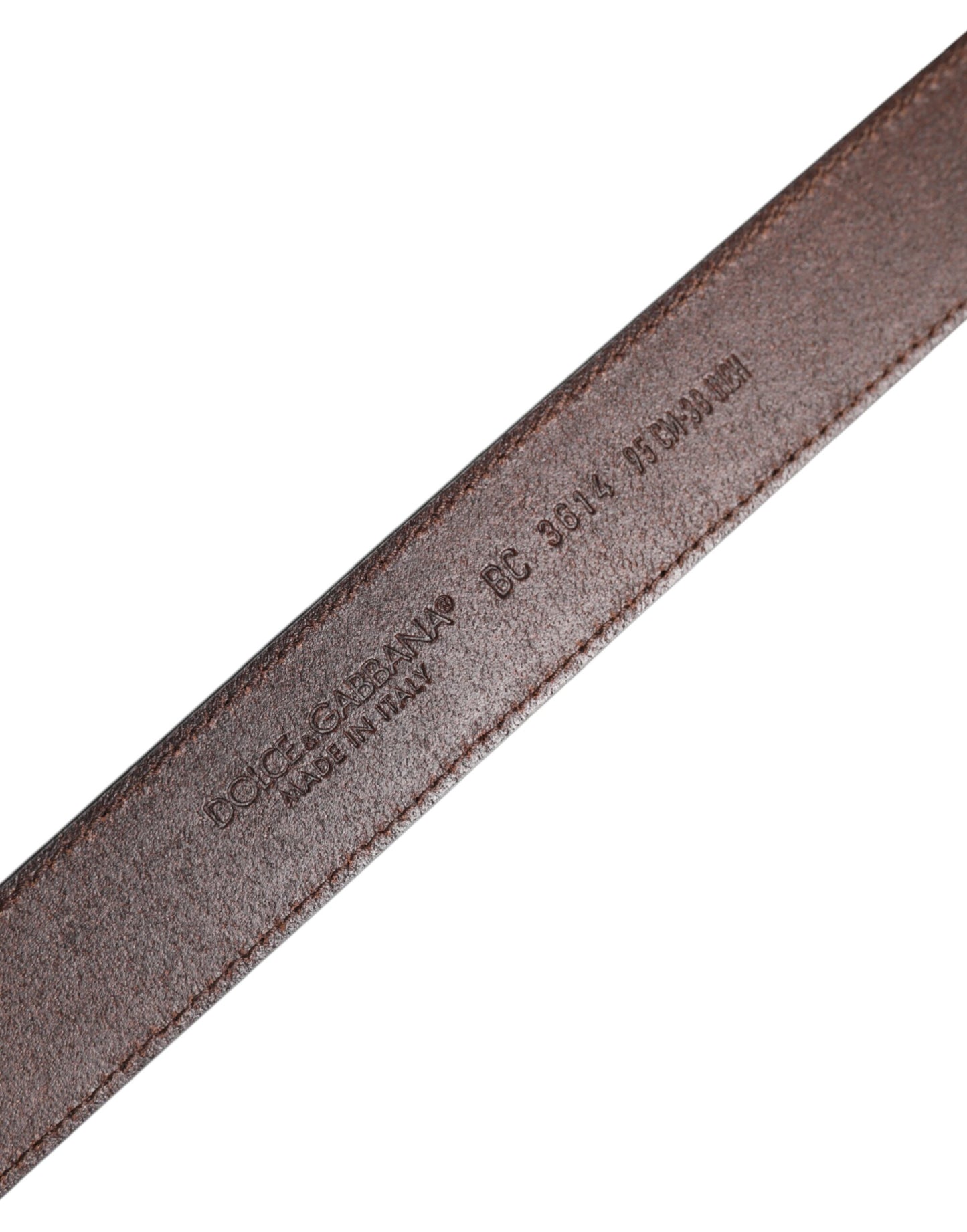 Brown Classic Silver Metal Logo Buckle Belt