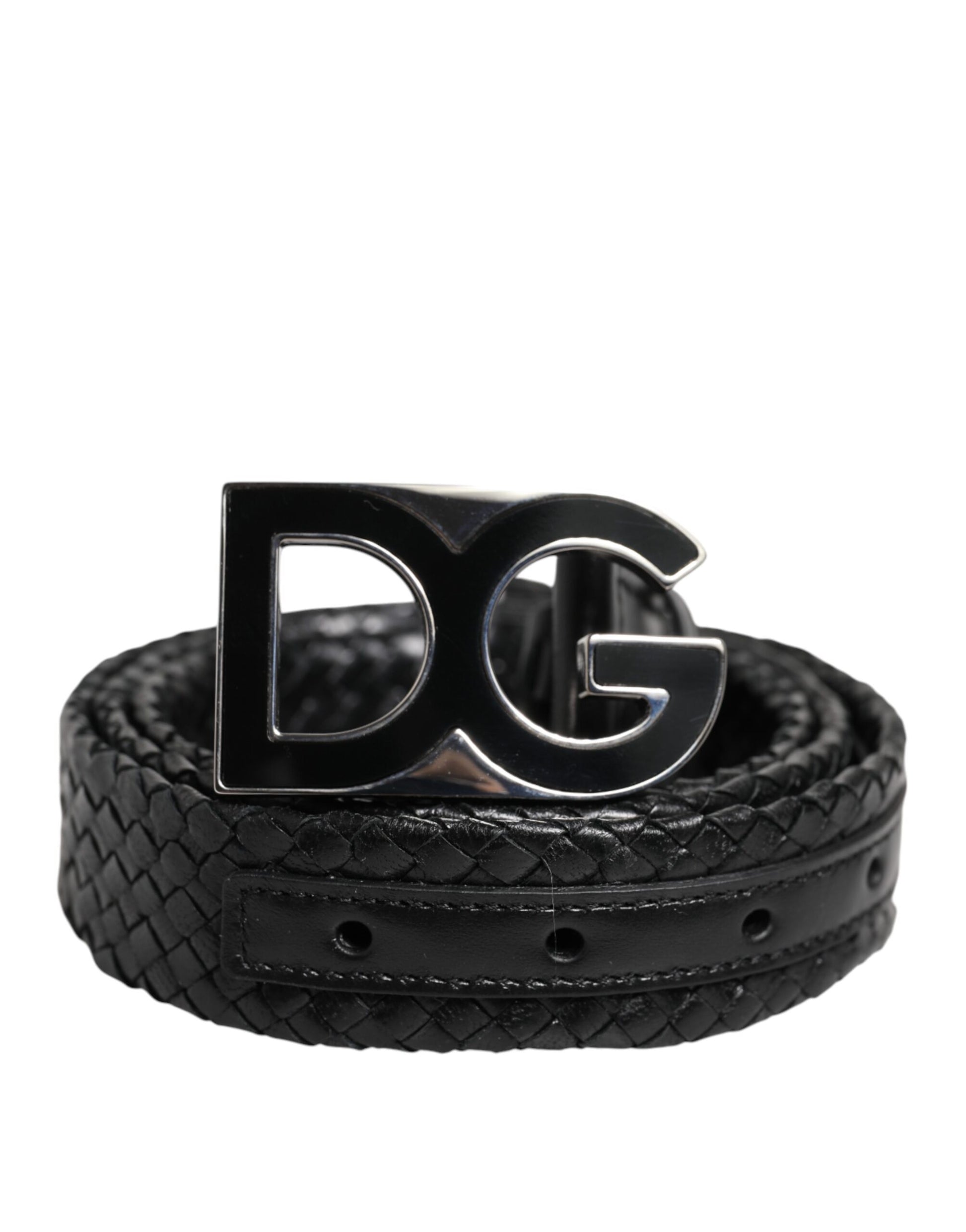 Black Classic Leather DG Logo Buckle Belt