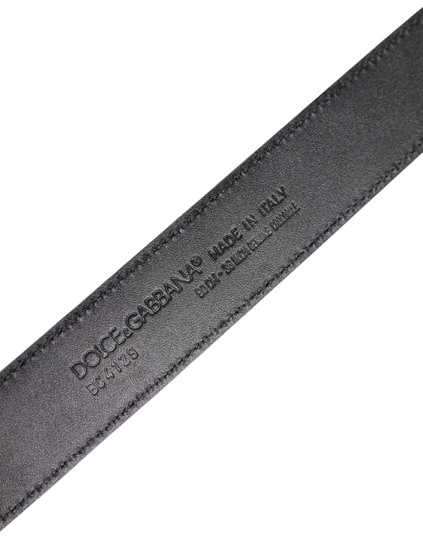 Black Leather Classic Metal DG Buckle Belt