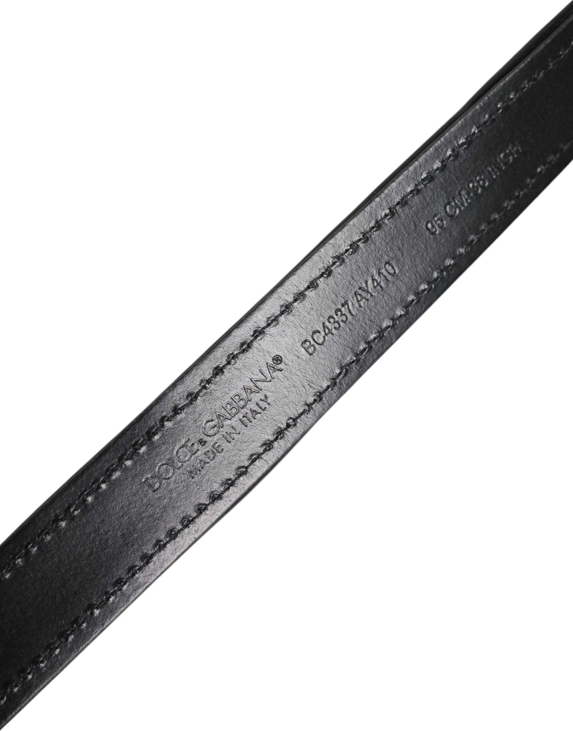 Black Sequin Embellished Metal Buckle Belt