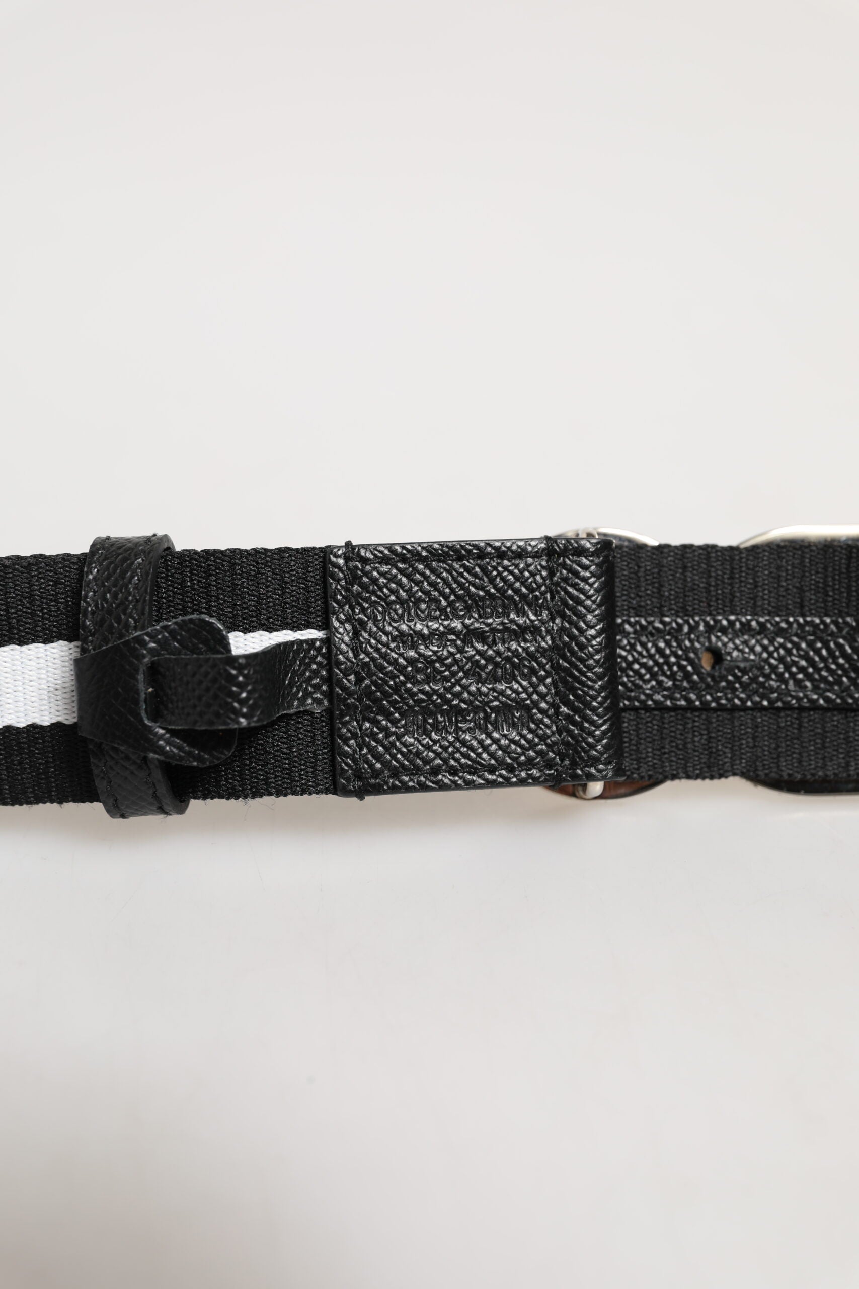 Black Cotton Gold Tone Metal DG Buckle Belt