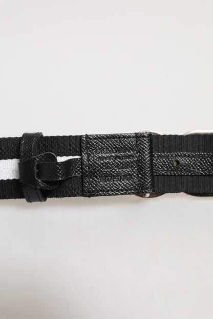 Black Cotton Gold Tone Metal DG Buckle Belt
