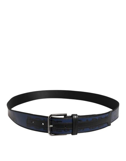 Blue Black Polyester Metal Buckle Belt