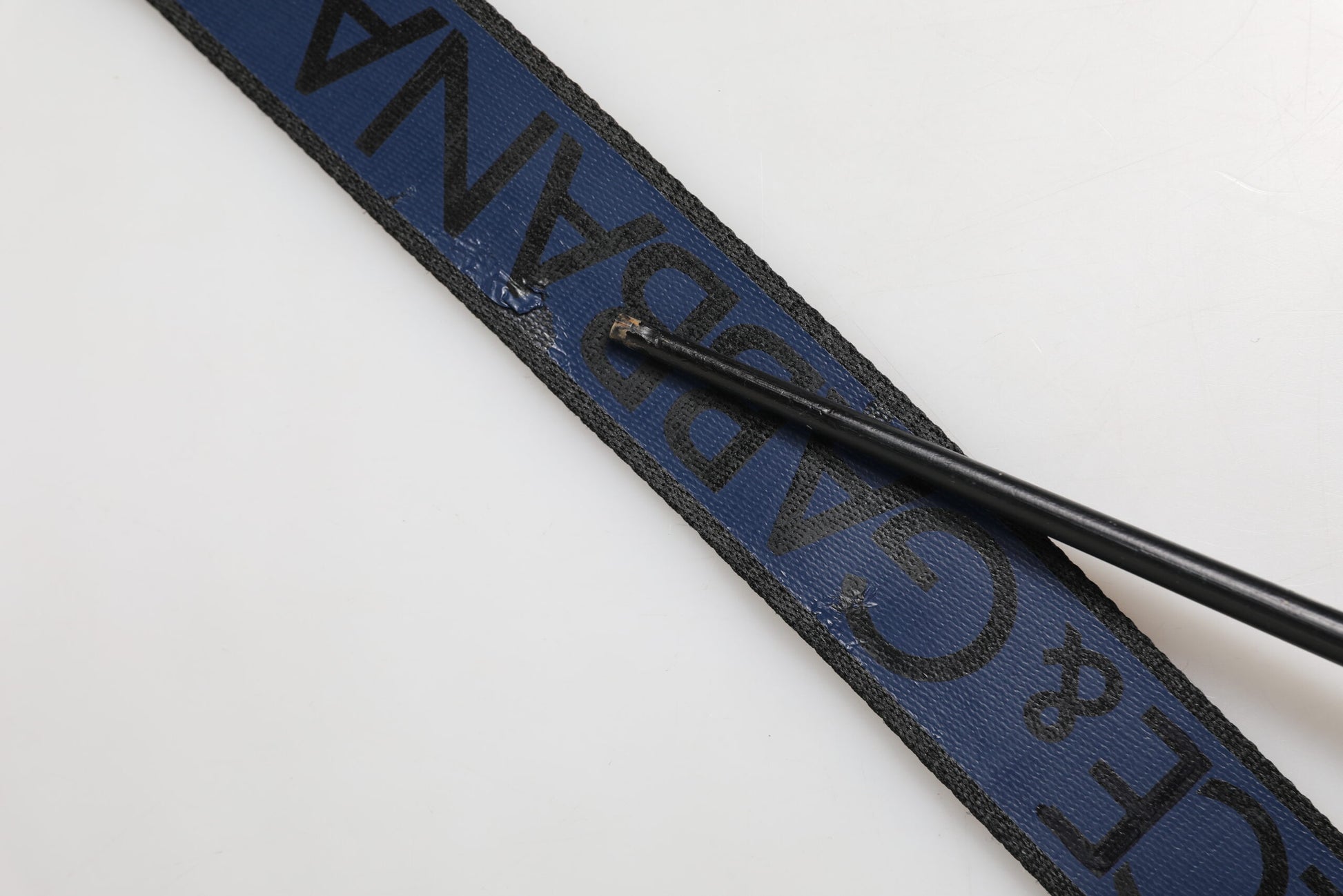Blue Black Polyester Metal Buckle Belt