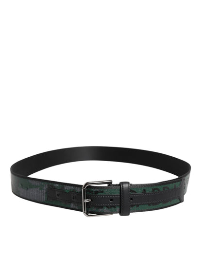 Green Black Polyester DG Logo Buckle Belt