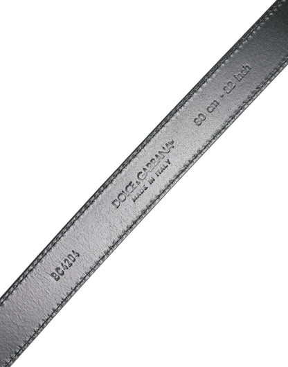 Blue Leather Classic Metal DG Logo Buckle Belt