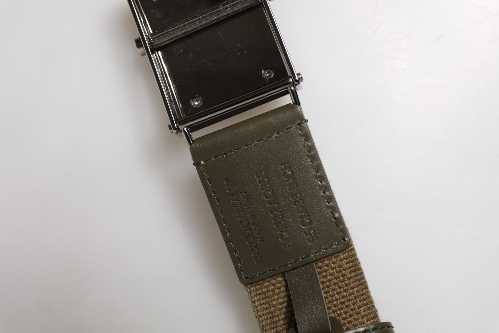 Military Green Nylon Logo Metal Buckle Belt