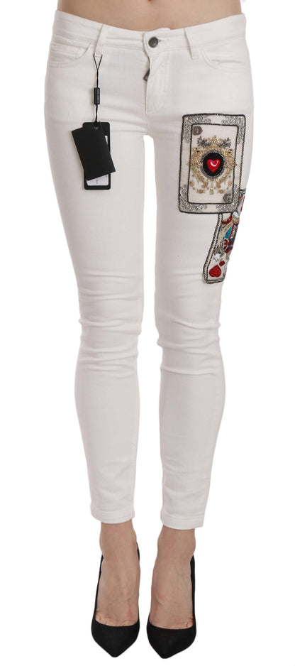 Queen Of Hearts Embellished Skinny Pants