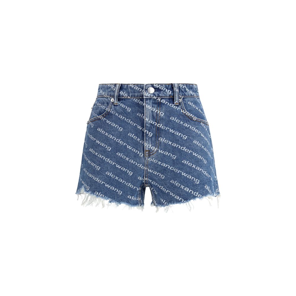 Blue Cotton Bermuda Shorts