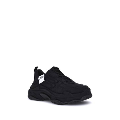 Black Fabric Chunky Sneakers