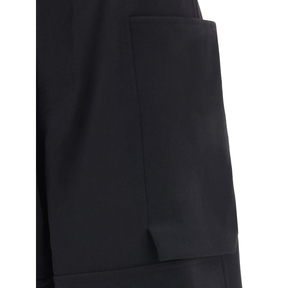 Black Wool Cargo Pants