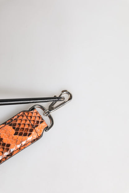 Orange Exotic Leather Bag Shoulder Strap