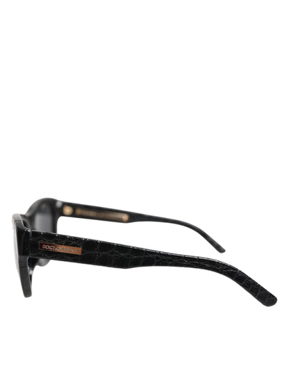 Black Leather Frame DG4177 Tinted Lens Sunglasses