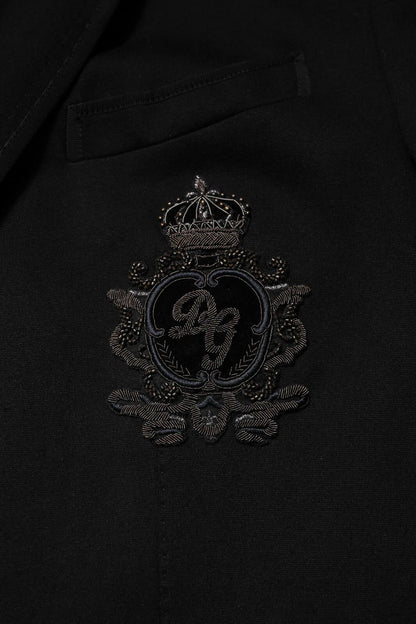 Black Viscose DG Crown Blazer Coat Jacket