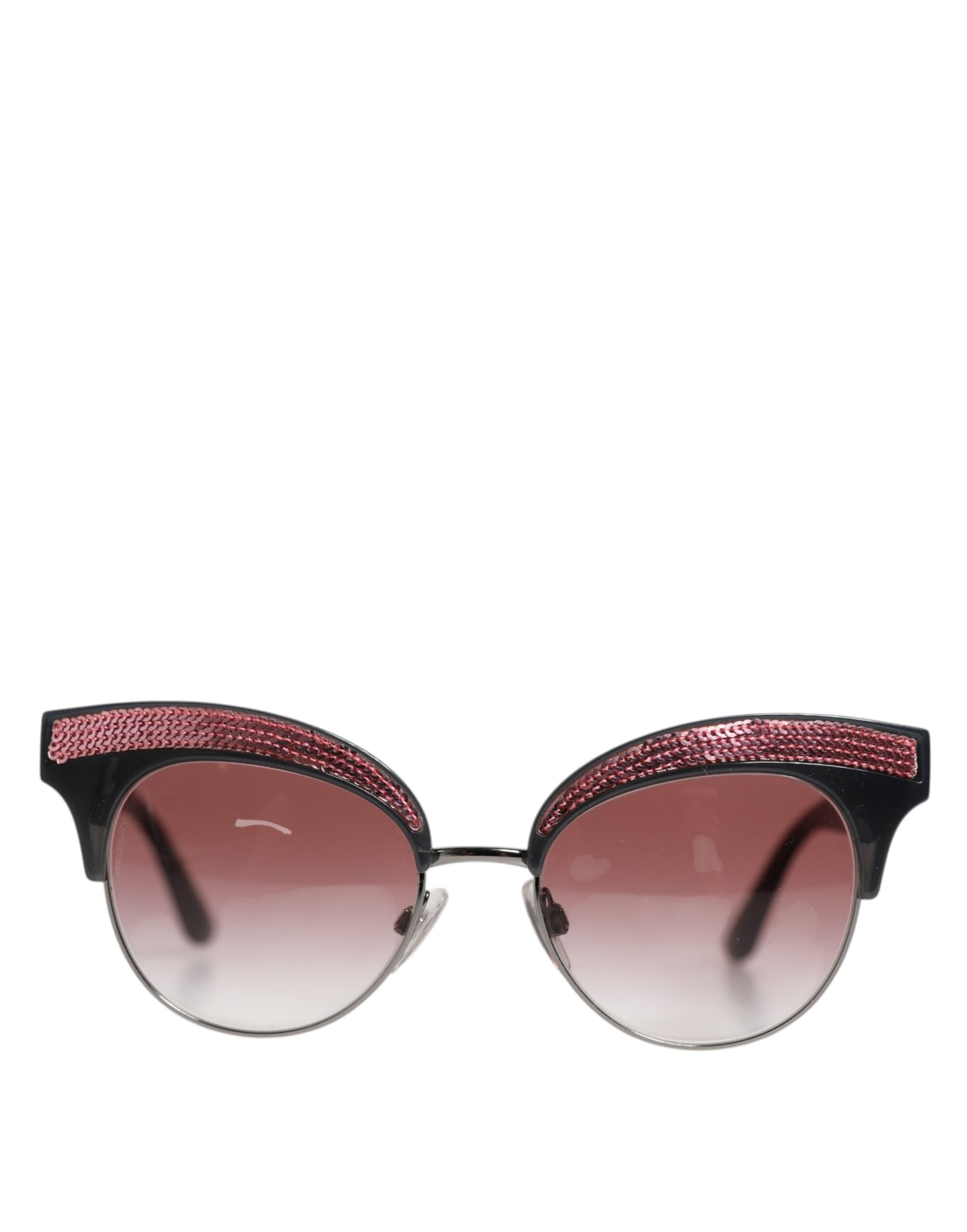 Black Pink Mirrored Cat Eye DG6109 Sequined Sunglasses