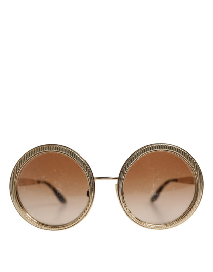 Gold Brown Gradient Round Frame DG2179 Eyewear Sunglasses