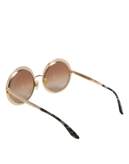 Gold Brown Gradient Round Frame DG2179 Eyewear Sunglasses