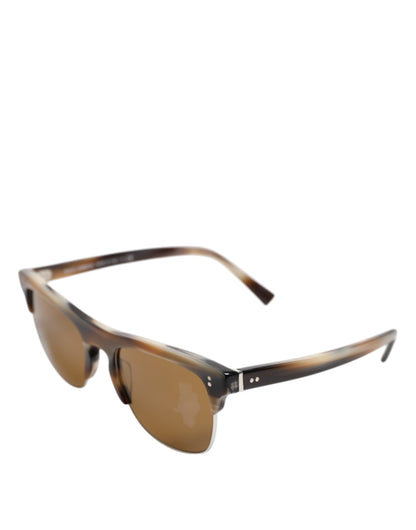 Brown Striped Acetate Square DG4305 Eyewear Sunglasses