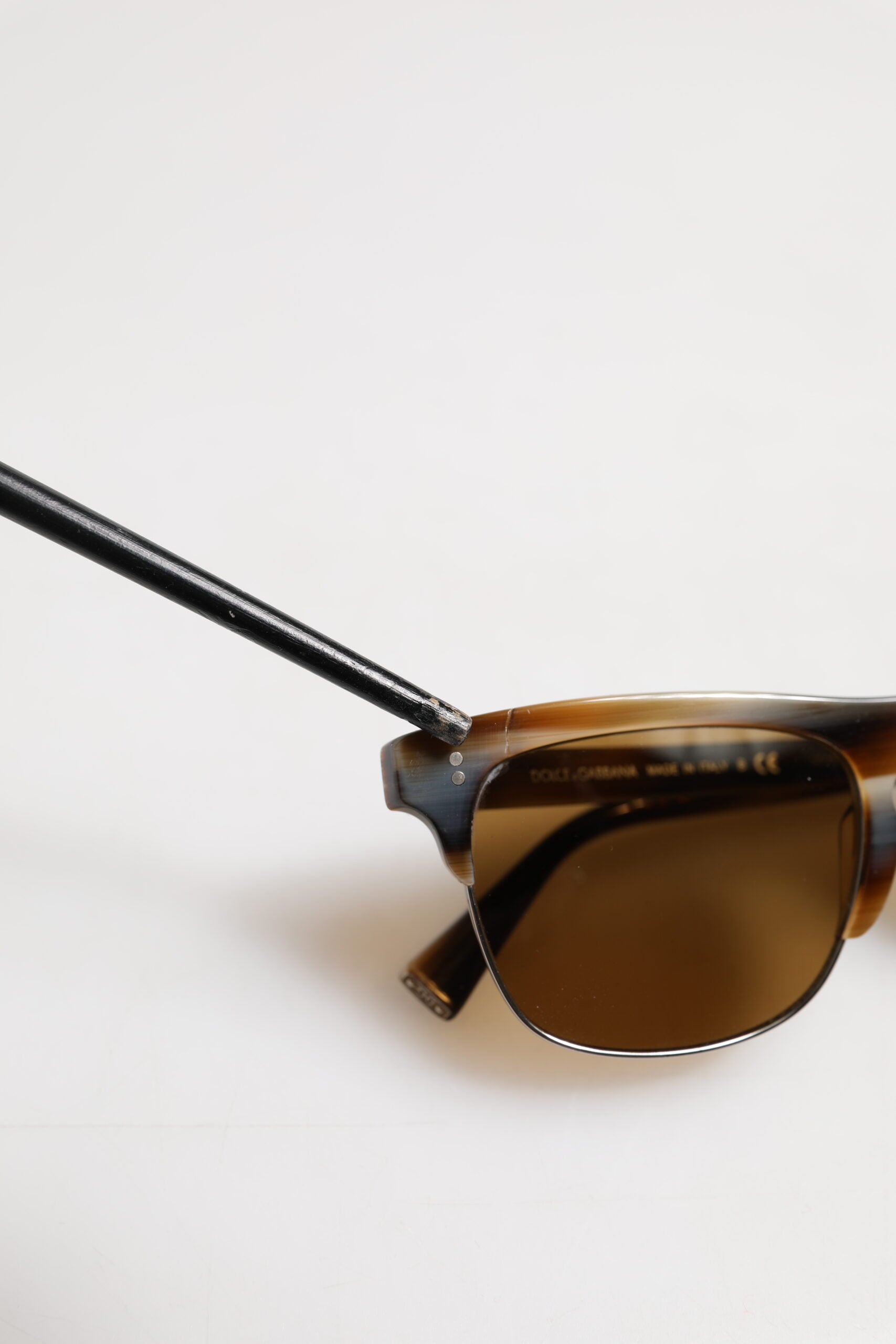 Brown Striped Acetate Square DG4305 Eyewear Sunglasses