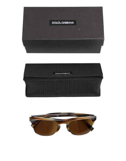 Brown Striped Acetate Square DG4305 Eyewear Sunglasses