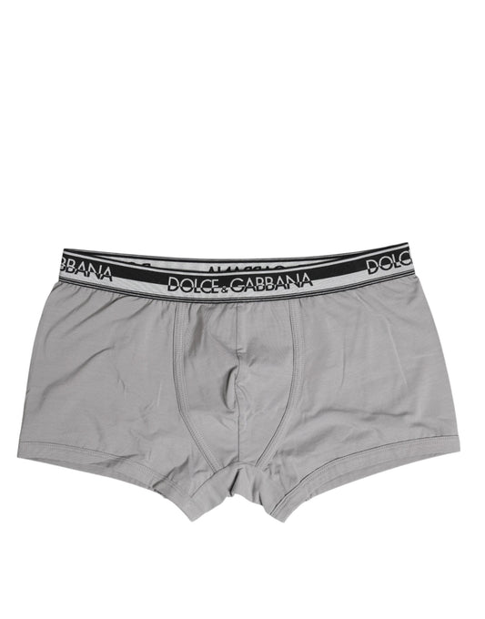 Gray Cotton Stretch Regular Boxer Underwear