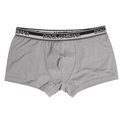 Gray Cotton Stretch Regular Boxer Underwear