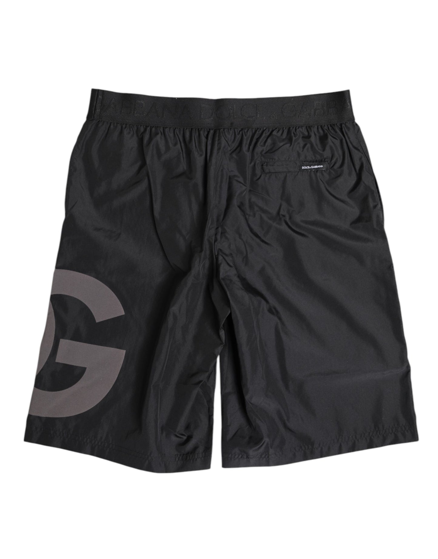 Black Logo Print Beachwear Men Shorts Swimwear