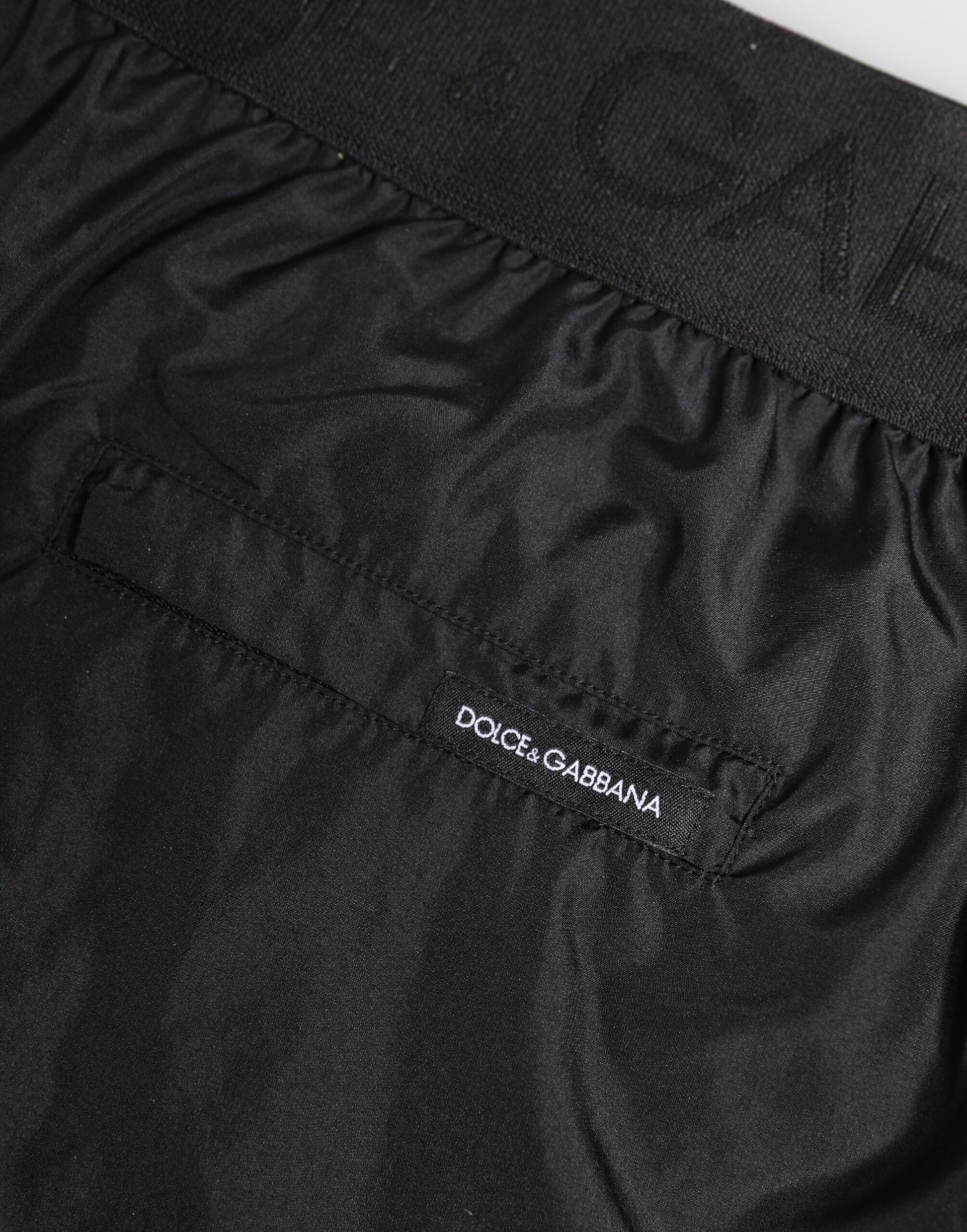 Black Logo Print Beachwear Men Shorts Swimwear