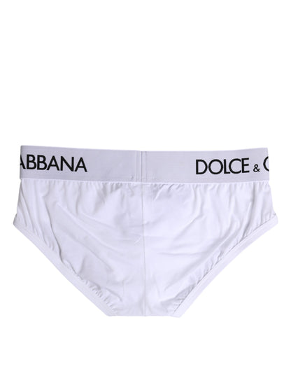 White Cotton Stretch Regular Brief Underwear