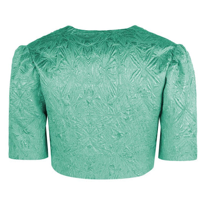 Green Polyester Women Shrug