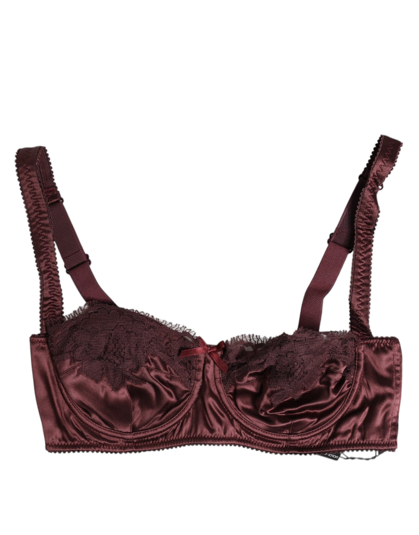Burgundy Silk Underwired Balconette Bra Underwear