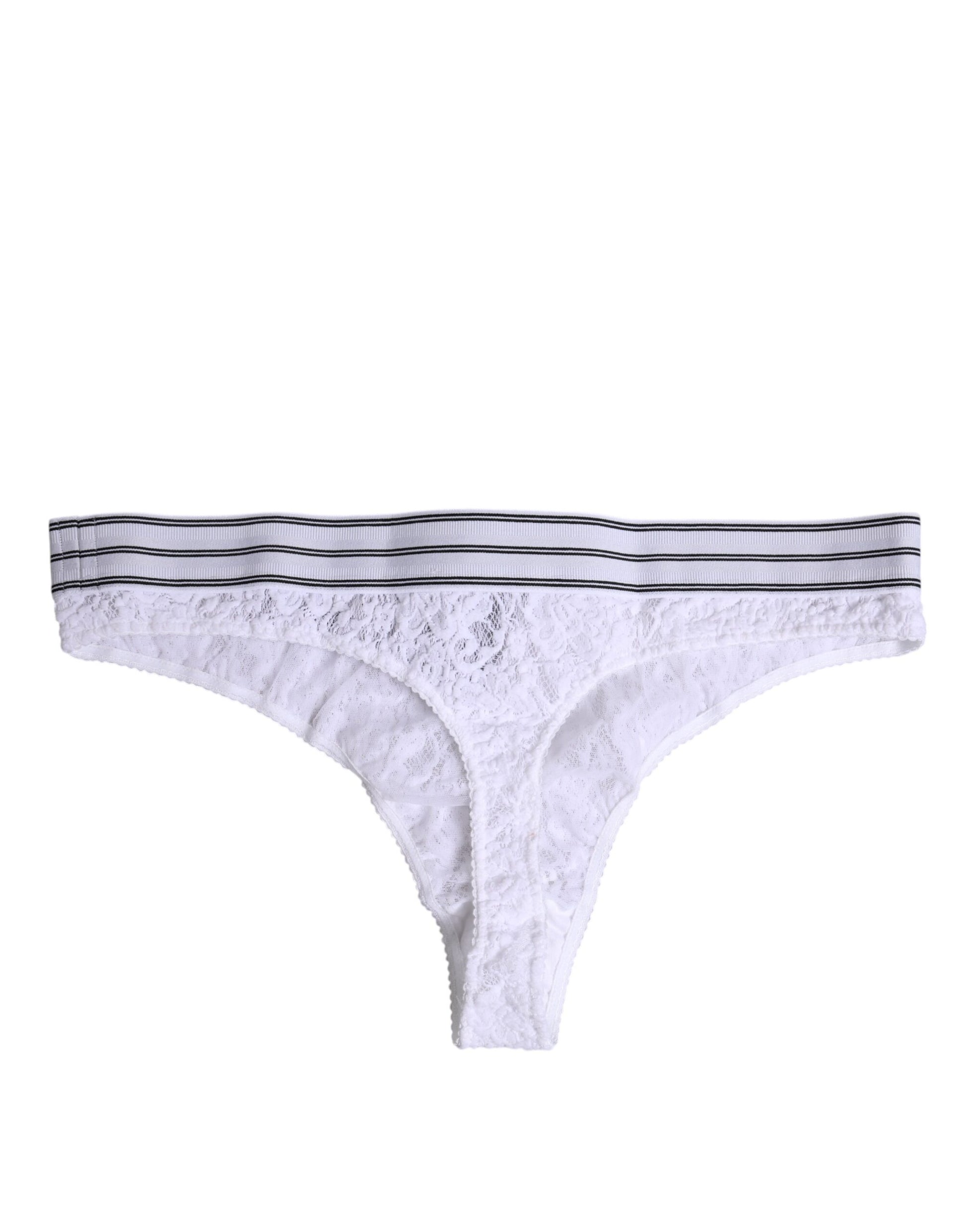 White Nylon Floral Lace Bottom Panty Underwear