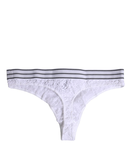 White Nylon Floral Lace Bottom Panty Underwear