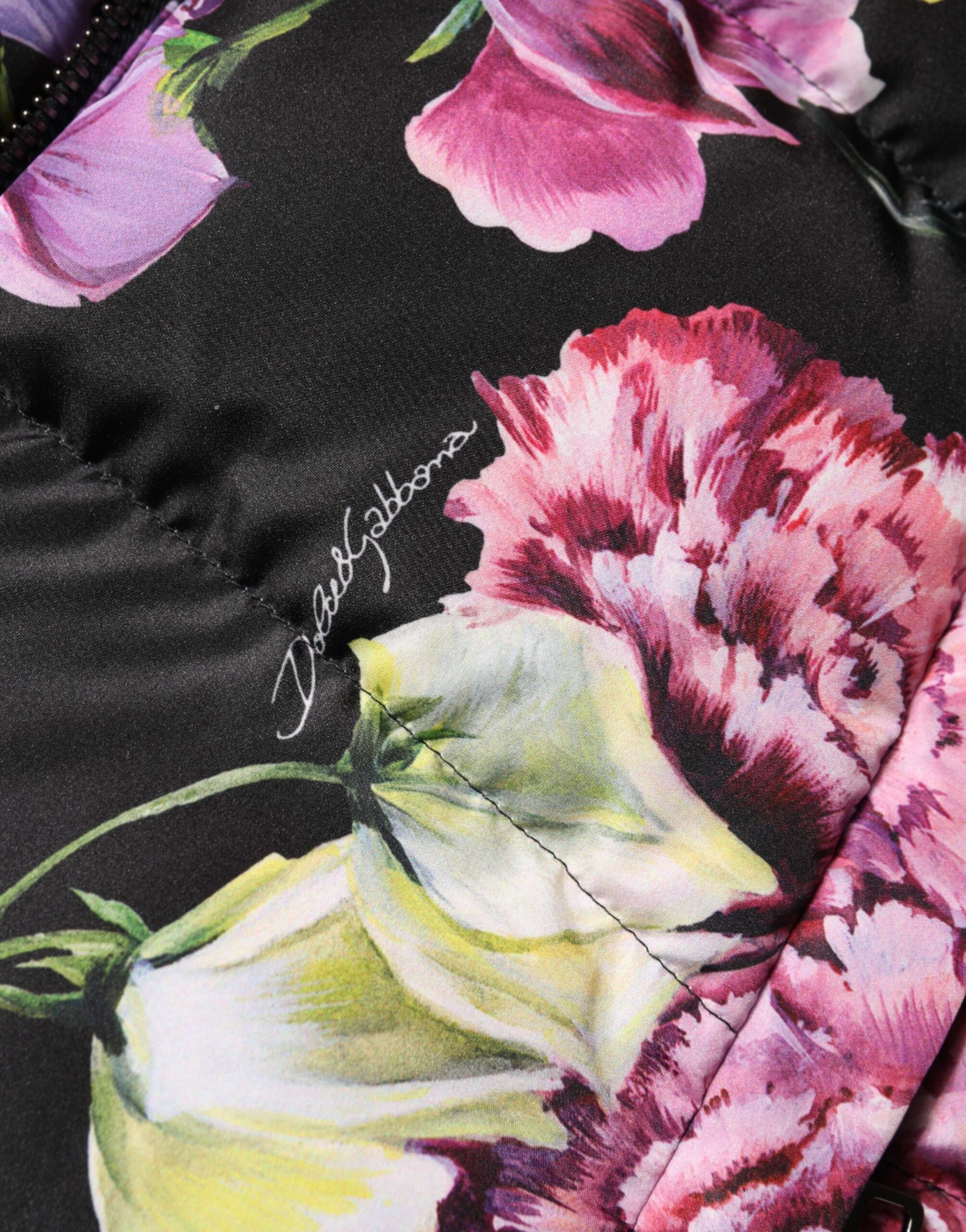 Multicolor Floral Hooded Puffer Quilted Jacket