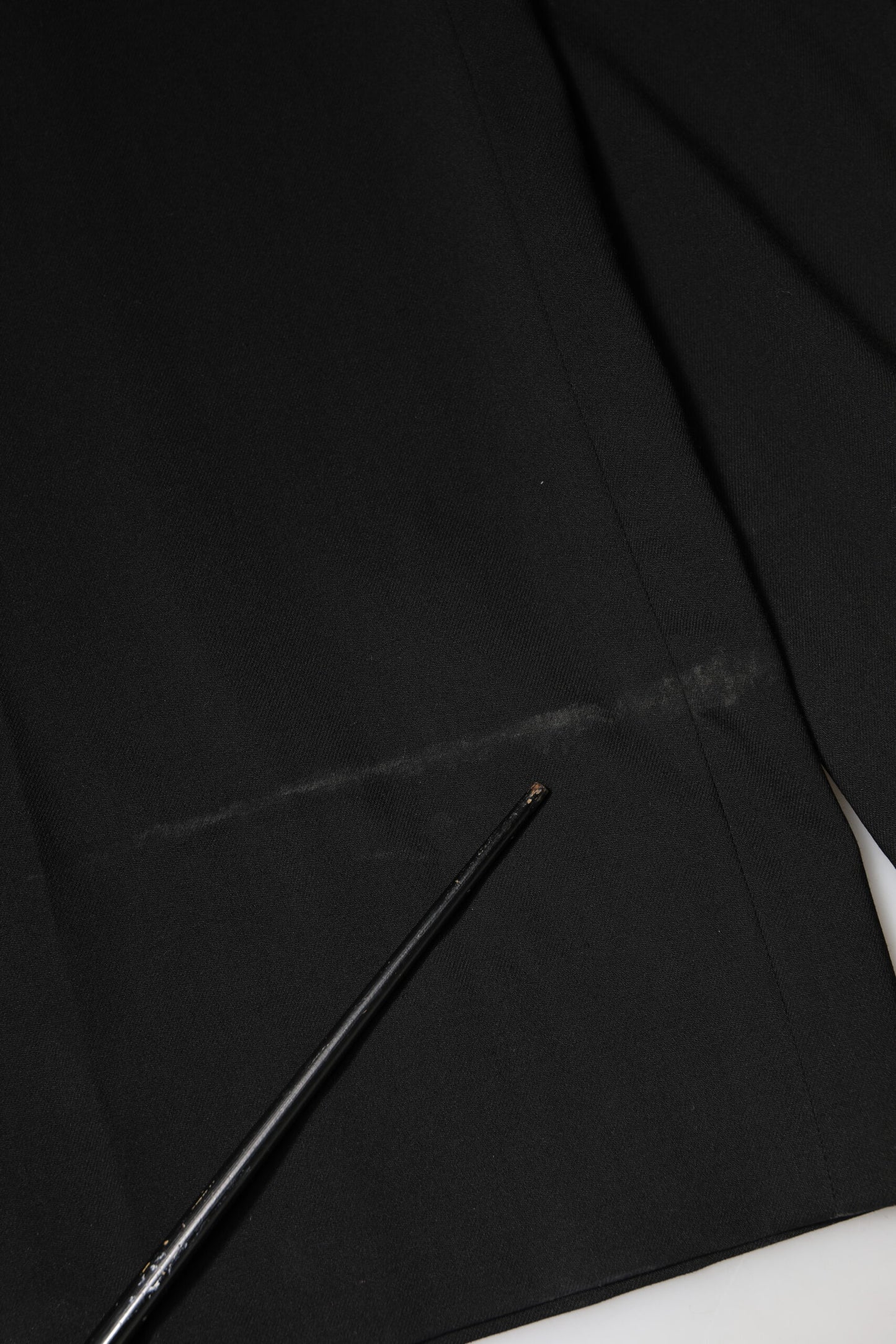 Black Wool High Waist Wide Leg Pants