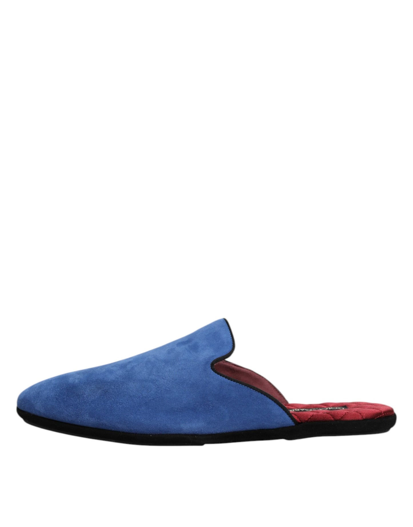 Blue Suede Capra Slides Flat Slipper Shoes