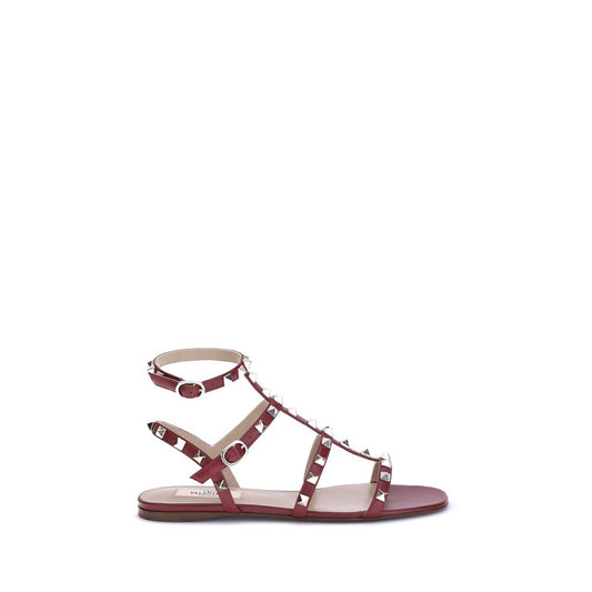 Red Calf Leather Bos Taurus Flat Sandals