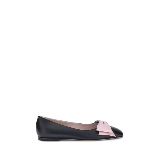 Black Calf Leather Bos Taurus Ballet Flats