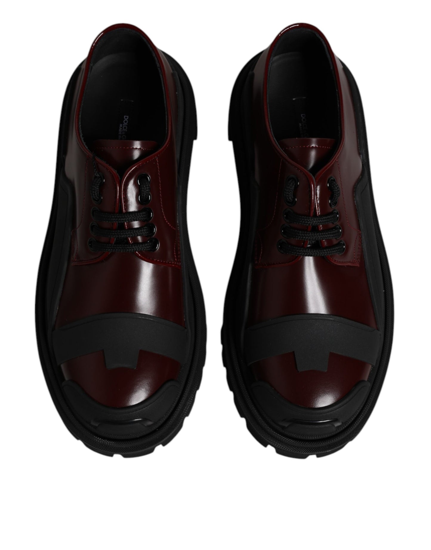 Red Leather Lace Up Trekking Dress Shoes