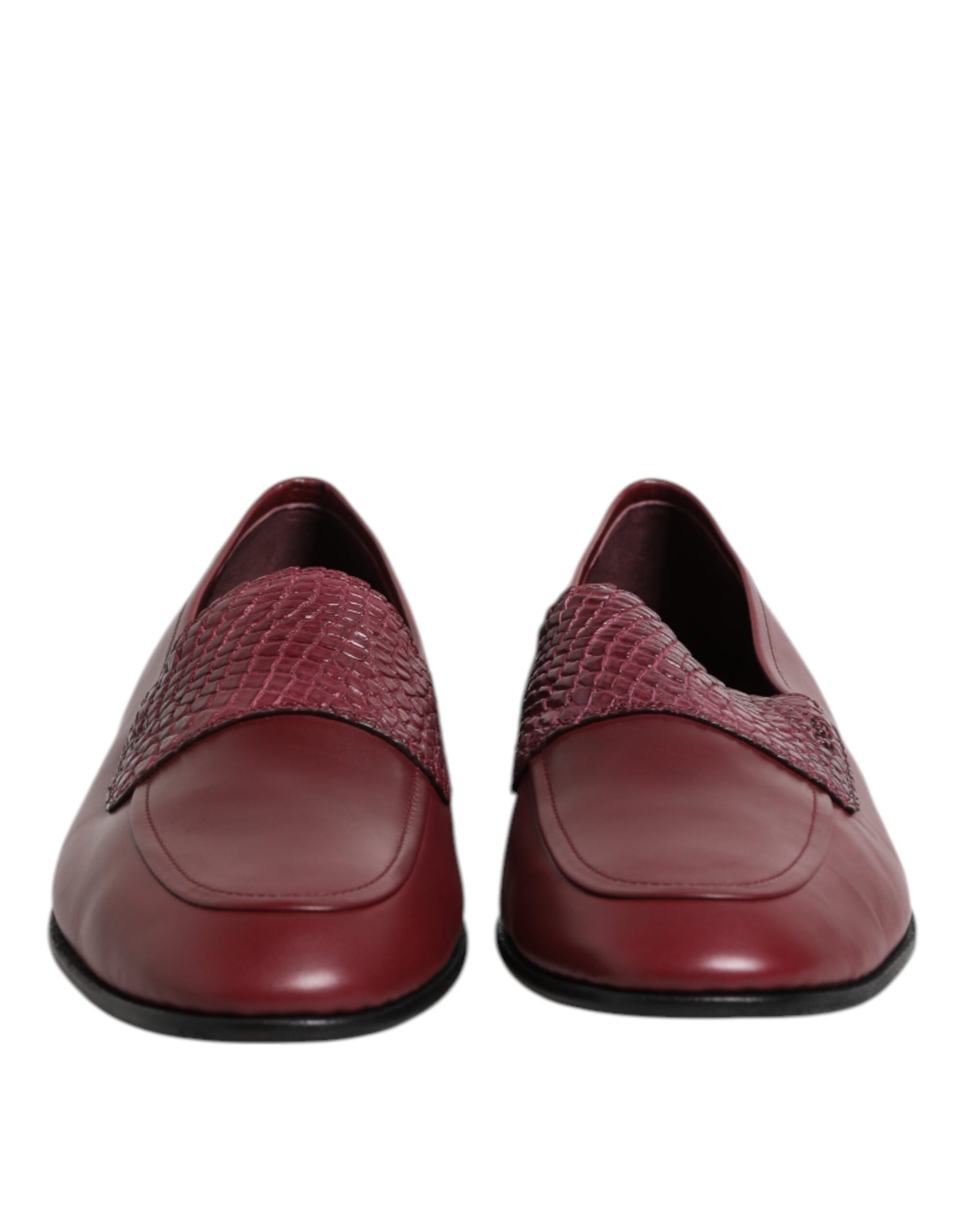 Burgundy Calfskin Leather Formal Slip On Shoes