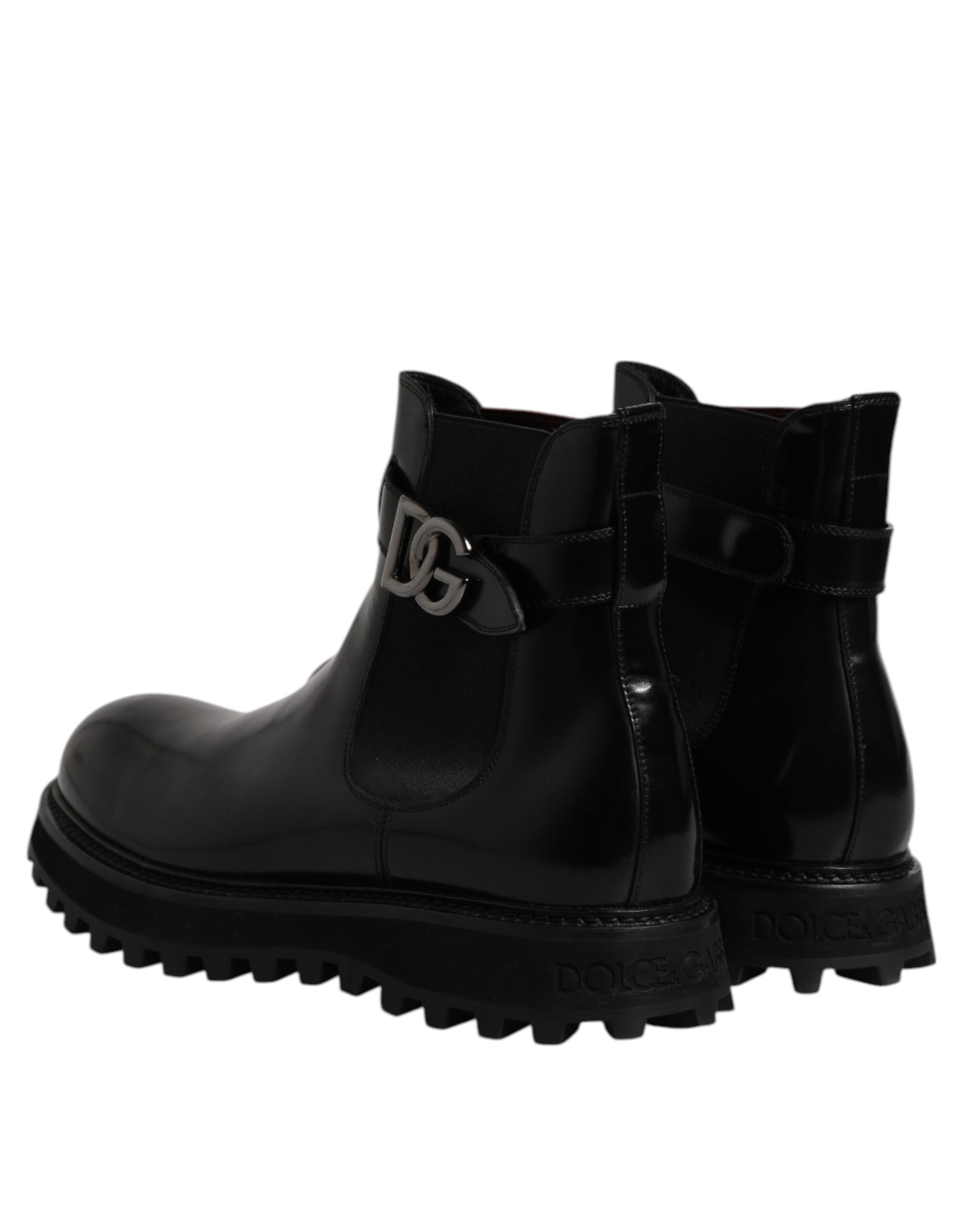 Black Belted DG Logo Men Chelsea Boots Shoes