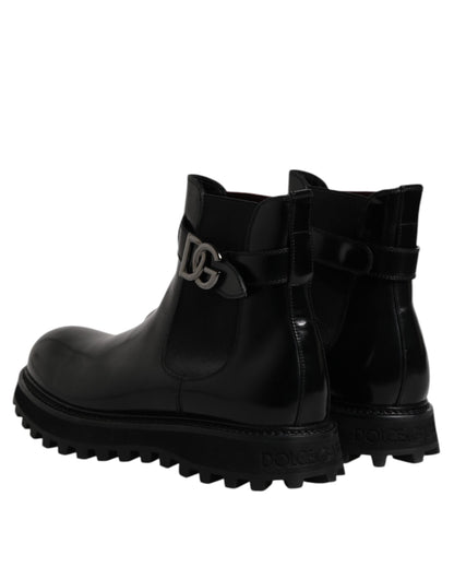 Black Belted DG Logo Men Chelsea Boots Shoes